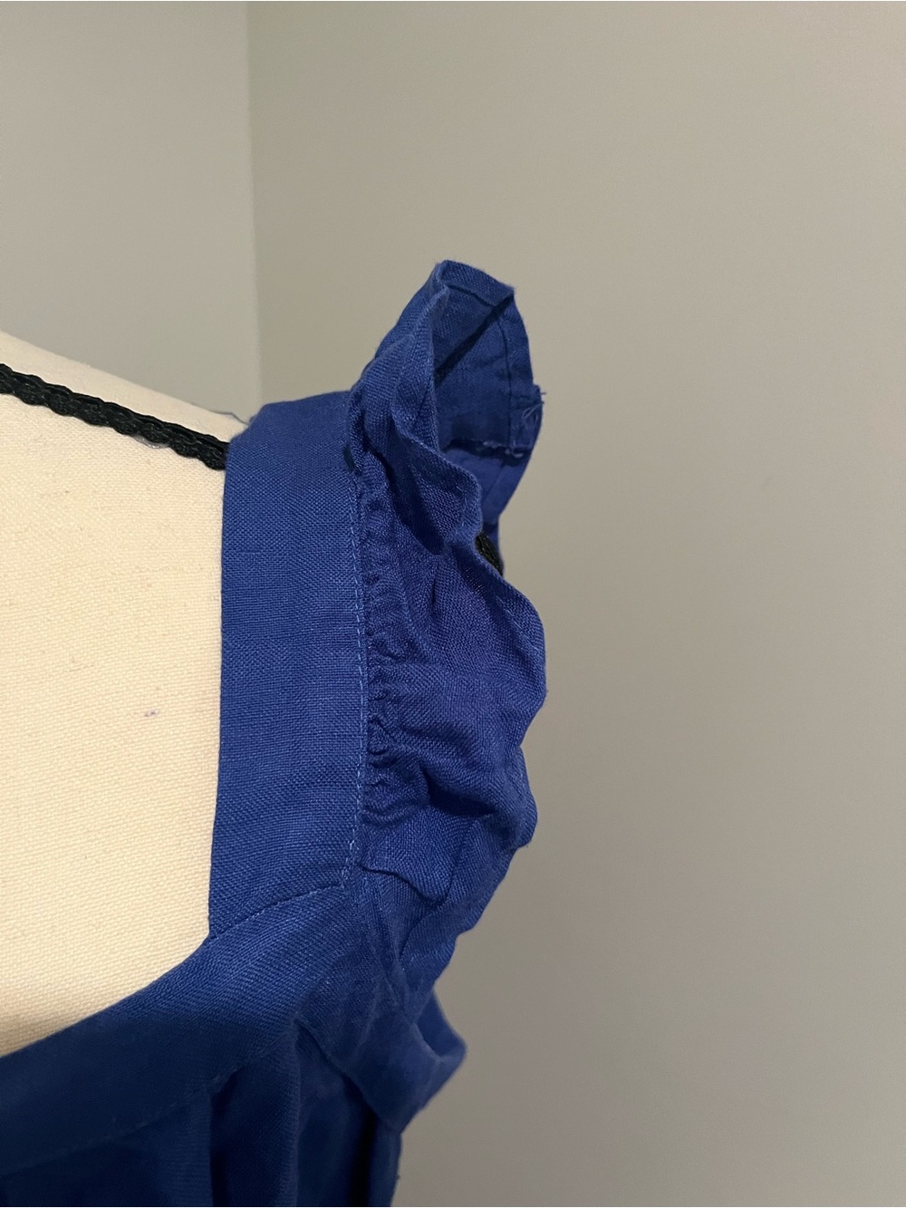 LOFT Blue and Pink linen Colorblock Maxi Dress - Picture 3 of 4